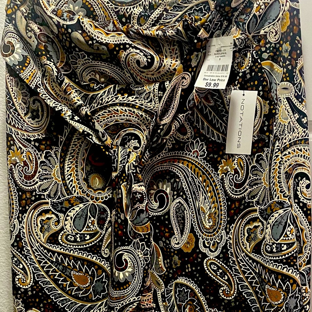 Black and gold Paisley Skirt